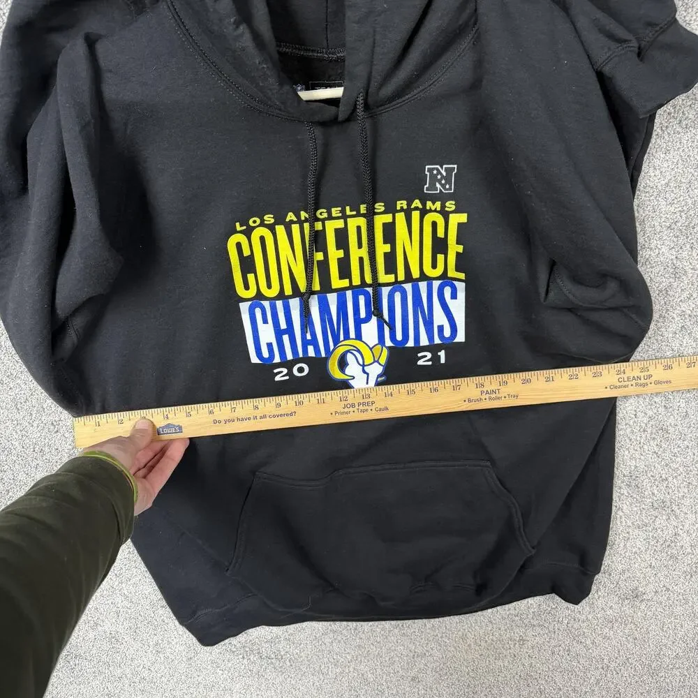 Los Angeles Rams NFL Football Conference Champions 2021 Hoodie 2XL Streetwear